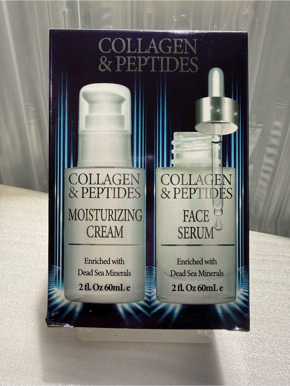 SPA Cosmetics Collagen & Peptides Cream + Face Serum Set 2oz Each NEW Sealed